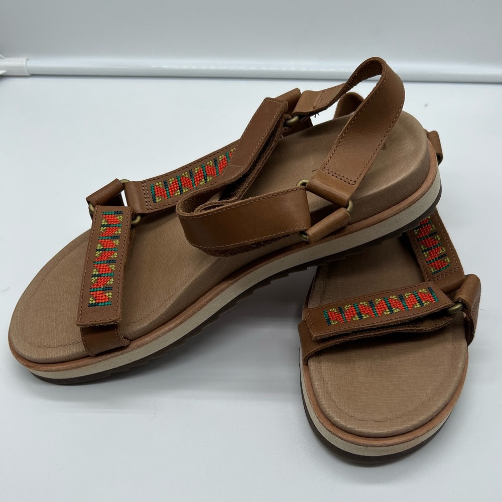 Merrell Juno Sandal Tobacco Brown Embroidered Size 9